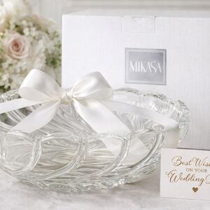 Mikasa Crystal Swirl Centerpiece Bowl | Elegant Wedding & Anniversary Gift